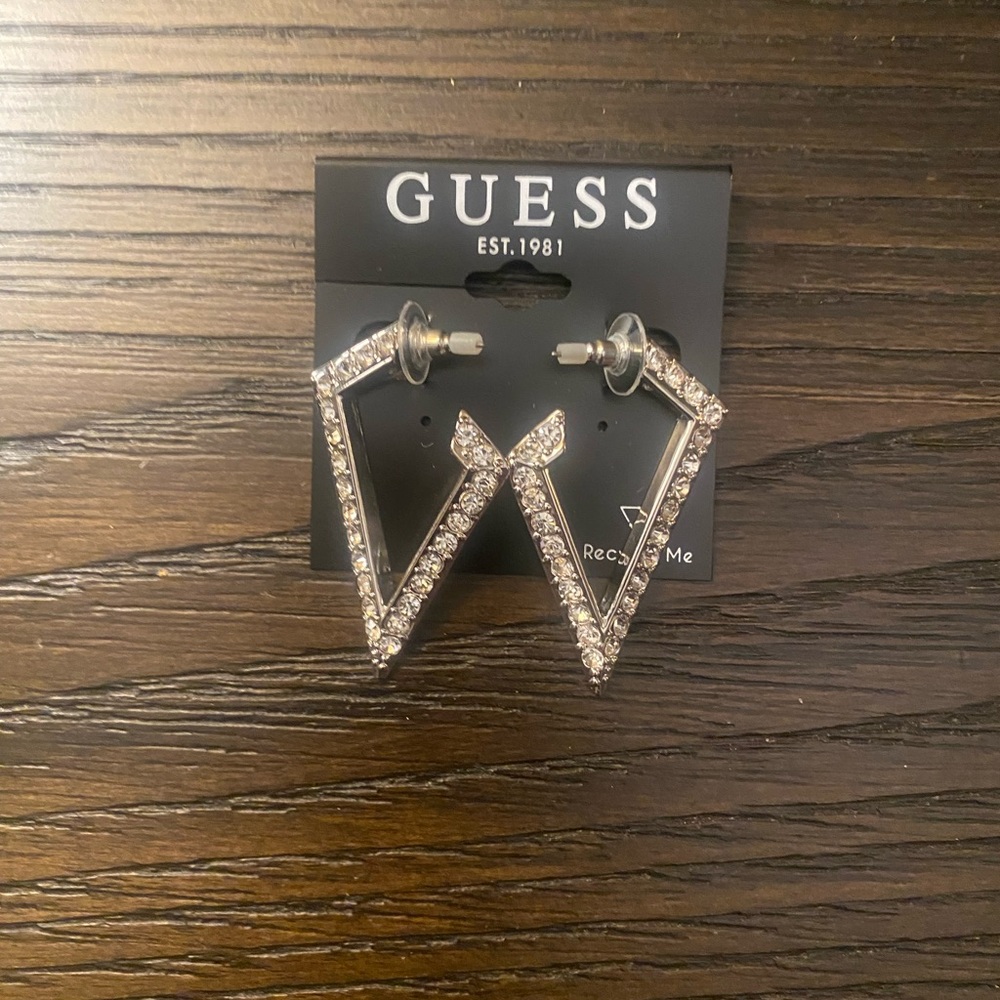 NEW Guess silver earrings